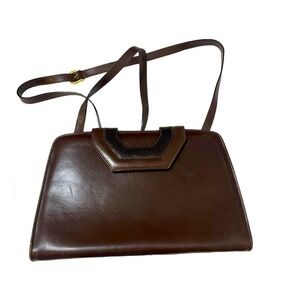 SALVATORE FERRAGAMO Vintage Brown Leather Shoulder Bag